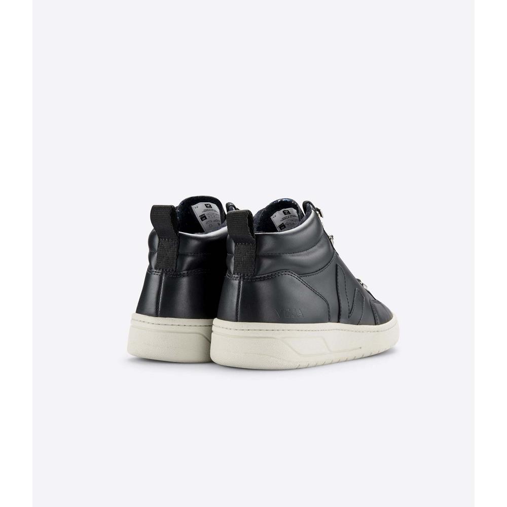 Veja RORAIMA LEATHER Høye Dame Black/White | NO 355CTV